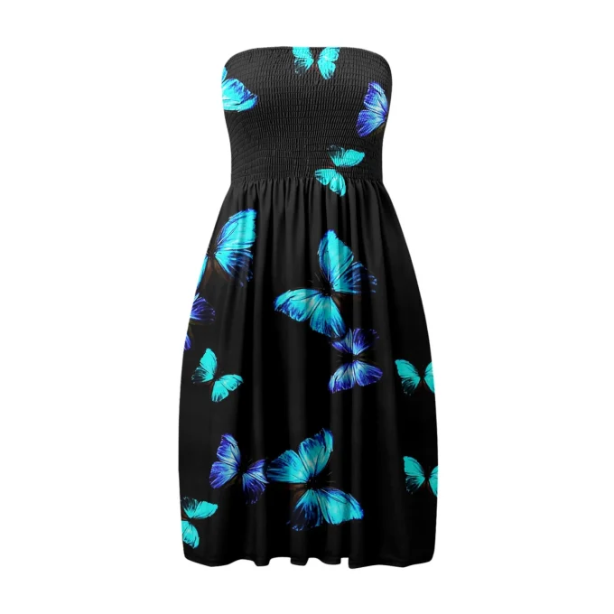 Summer Outfits For Women 2025 Strapless Beach Boho Off Shoulder Dress