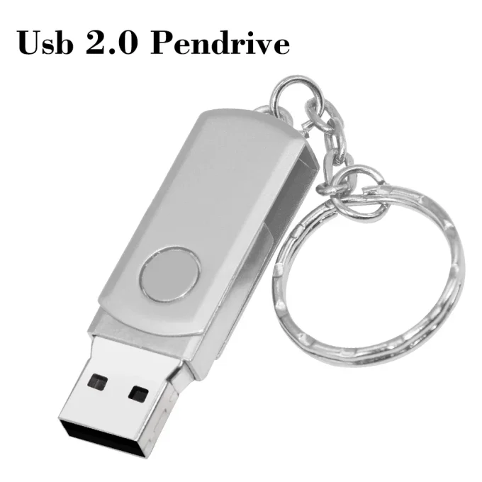 Metal USB 2.0 Flash Drive Rotation Pen Drive 4GB 8GB 16GB 32GB Real Capacity Pendrive Waterproof USB Memory Stick with Key Chain