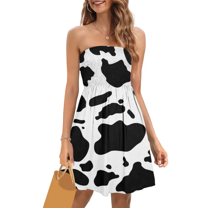 Summer Outfits For Women 2025 Strapless Beach Boho Off Shoulder Dress