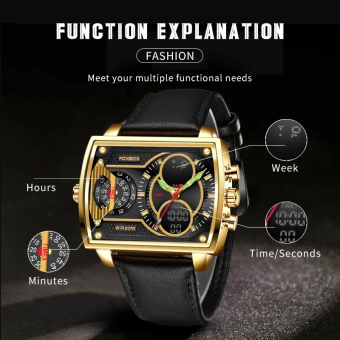 Square Military Stainless Casual Sports Watch