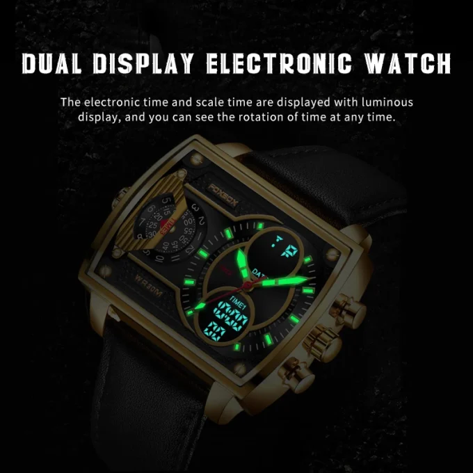 Square Military Stainless Casual Sports Watch