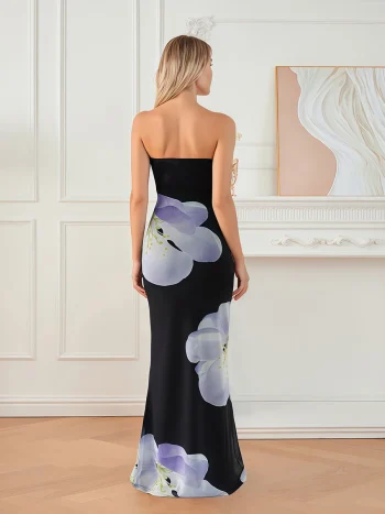 Womens Off Shoulder Maxi Dress Sleeveless
