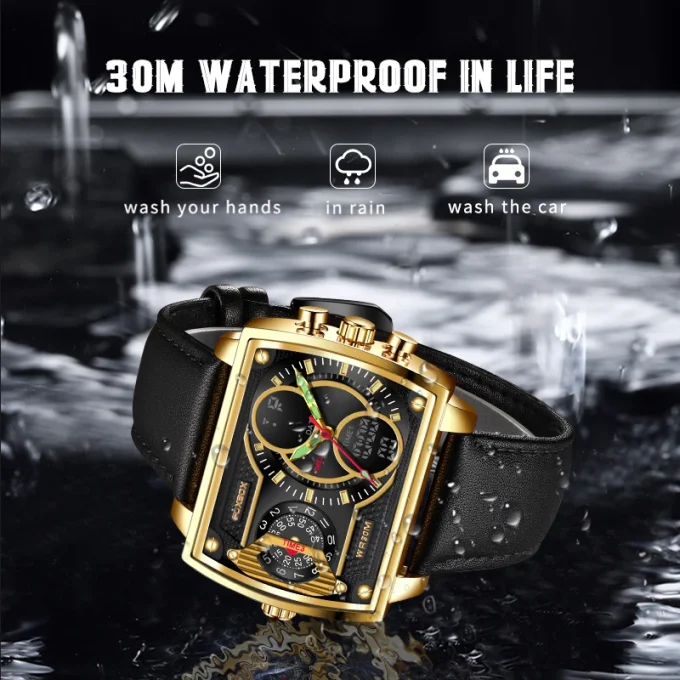 Square Military Stainless Casual Sports Watch